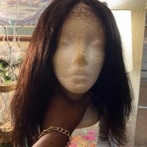 Cosplay Human Hair Middle part lace front wig